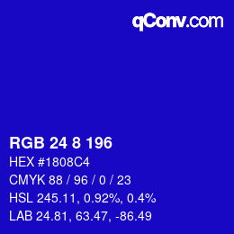 颜色代码: RGB 24 8 196 | qconv.com
