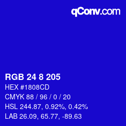 Color code: RGB 24 8 205 | qconv.com