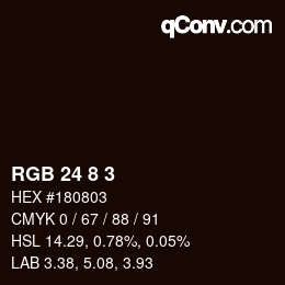 Color code: RGB 24 8 3 | qconv.com