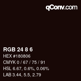カラーコード: RGB 24 8 6 | qconv.com