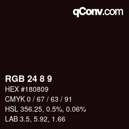 Color code: RGB 24 8 9 | qconv.com