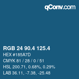 カラーコード: RGB 24 90.4 125.4 | qconv.com