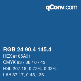 カラーコード: RGB 24 90.4 145.4 | qconv.com