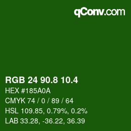 カラーコード: RGB 24 90.8 10.4 | qconv.com