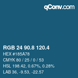 カラーコード: RGB 24 90.8 120.4 | qconv.com