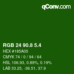 カラーコード: RGB 24 90.8 5.4 | qconv.com