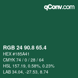 カラーコード: RGB 24 90.8 65.4 | qconv.com