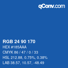 颜色代码: RGB 24 90 170 | qconv.com