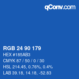 カラーコード: RGB 24 90 179 | qconv.com