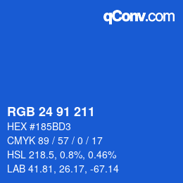 Color code: RGB 24 91 211 | qconv.com