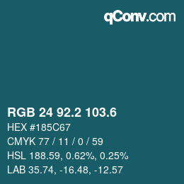 カラーコード: RGB 24 92.2 103.6 | qconv.com