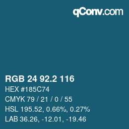 カラーコード: RGB 24 92.2 116 | qconv.com