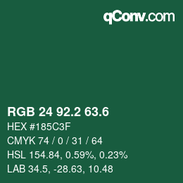 カラーコード: RGB 24 92.2 63.6 | qconv.com