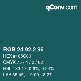 カラーコード: RGB 24 92.2 96 | qconv.com