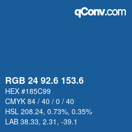 カラーコード: RGB 24 92.6 153.6 | qconv.com