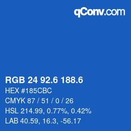 カラーコード: RGB 24 92.6 188.6 | qconv.com