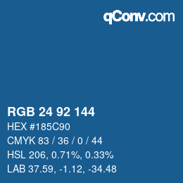 颜色代码: RGB 24 92 144 | qconv.com