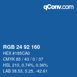 颜色代码: RGB 24 92 160 | qconv.com