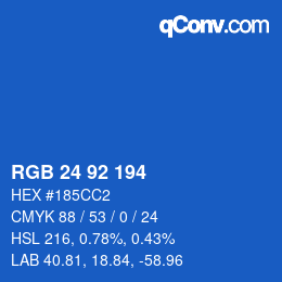 カラーコード: RGB 24 92 194 | qconv.com