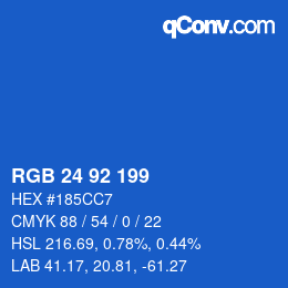 カラーコード: RGB 24 92 199 | qconv.com