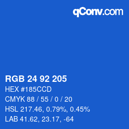 颜色代码: RGB 24 92 205 | qconv.com