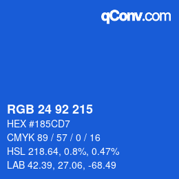 カラーコード: RGB 24 92 215 | qconv.com