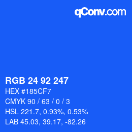 Farbcode: RGB 24 92 247 | qconv.com