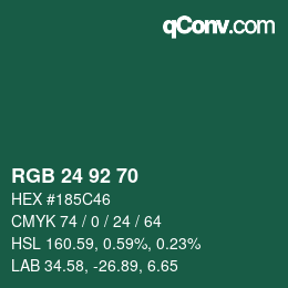 Color code: RGB 24 92 70 | qconv.com