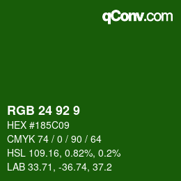 Color code: RGB 24 92 9 | qconv.com