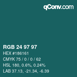 カラーコード: RGB 24 97 97 | qconv.com