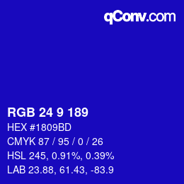 Color code: RGB 24 9 189 | qconv.com