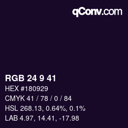 Color code: RGB 24 9 41 | qconv.com
