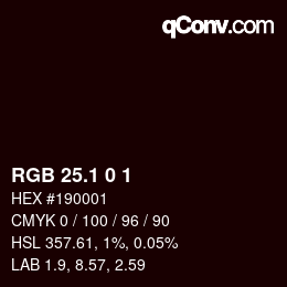 カラーコード: RGB 25.1 0 1 | qconv.com