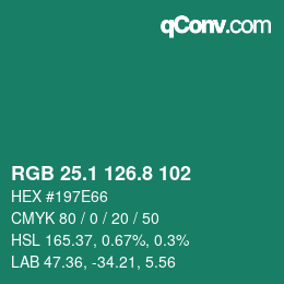 Color code: RGB 25.1 126.8 102 | qconv.com