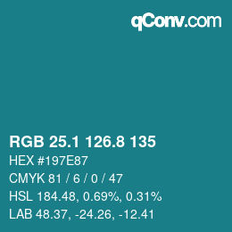 Color code: RGB 25.1 126.8 135 | qconv.com