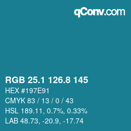 Color code: RGB 25.1 126.8 145 | qconv.com
