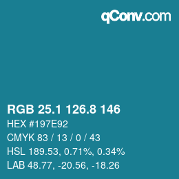 Color code: RGB 25.1 126.8 146 | qconv.com