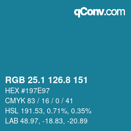 Color code: RGB 25.1 126.8 151 | qconv.com