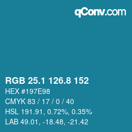 Color code: RGB 25.1 126.8 152 | qconv.com