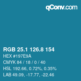 Color code: RGB 25.1 126.8 154 | qconv.com