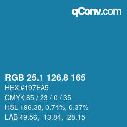 Farbcode: RGB 25.1 126.8 165 | qconv.com
