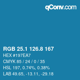 カラーコード: RGB 25.1 126.8 167 | qconv.com