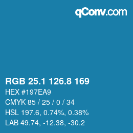 Color code: RGB 25.1 126.8 169 | qconv.com