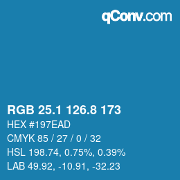 カラーコード: RGB 25.1 126.8 173 | qconv.com