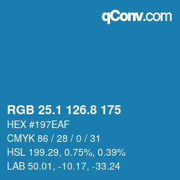 カラーコード: RGB 25.1 126.8 175 | qconv.com