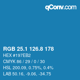 Color code: RGB 25.1 126.8 178 | qconv.com
