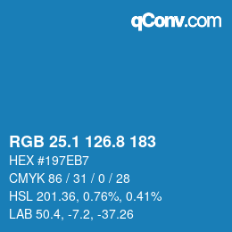 Color code: RGB 25.1 126.8 183 | qconv.com