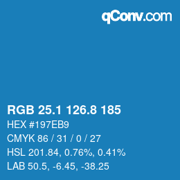 カラーコード: RGB 25.1 126.8 185 | qconv.com
