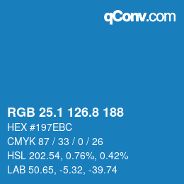 Color code: RGB 25.1 126.8 188 | qconv.com