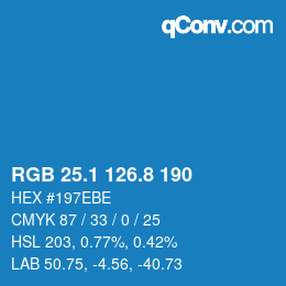 カラーコード: RGB 25.1 126.8 190 | qconv.com